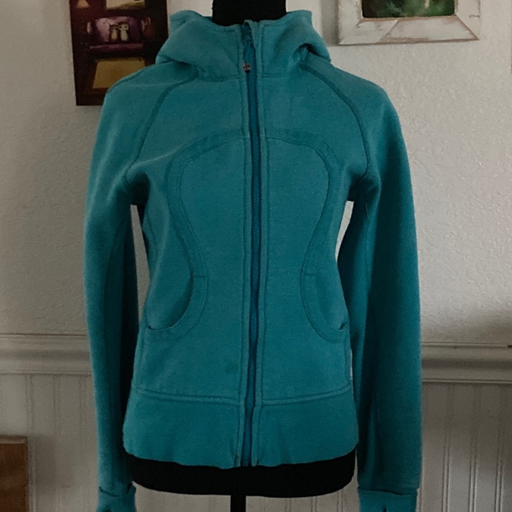 Lululemon Women's Teal Scuba Hoodie Jacket Sz 2